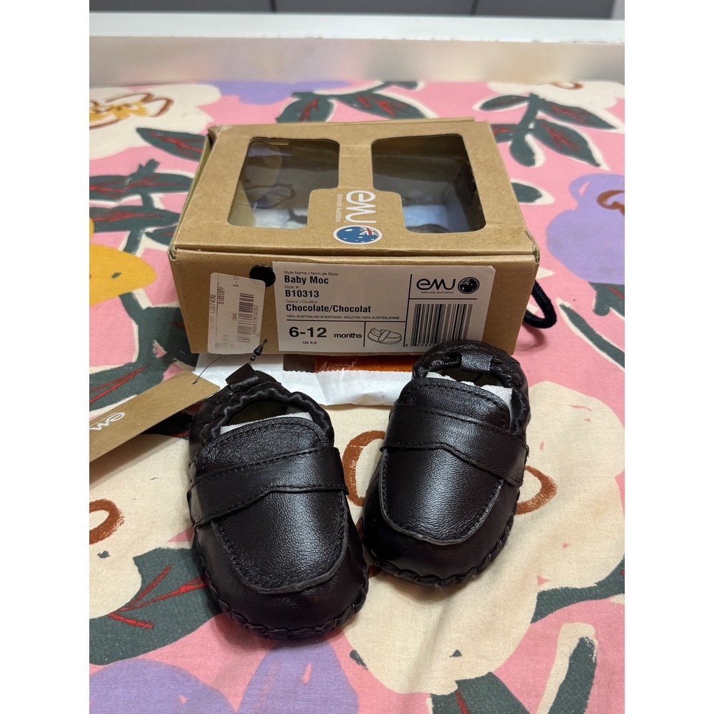 EMU Australia Baby Moc Chocolate Sheepskin Leather Slippers B10313 6-12 Months